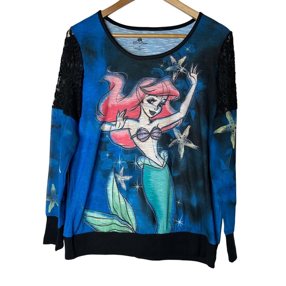 Disney Parks Tops - Disney Parks NWT Shirt Size L Ariel The Little Mermaid Long Sleeve‎ Lace Sheer